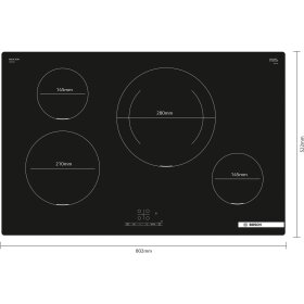 Bosch PIE811BB5E, Series 4, induction hob, 80 cm, black, frameless