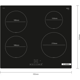 Bosch PUE61RBB6E, Series 4, induction hob, 60 cm, black, frameless