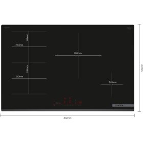 Bosch PVS83KHC1E, Series 6, induction hob, 80 cm, black, frameless