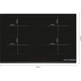 Bosch PXY83KHC1E, Serie 6, Induktionskochfeld, 80 cm, Rahmenlos aufliegend