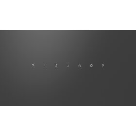 Bosch DWJ67FN60, Series 4, recirculating air wall hood, 60 cm, clear glass printed in black