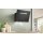Bosch DWJ67FN60, Series 4, recirculating air wall hood, 60 cm, clear glass printed in black