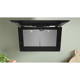 Bosch DWJ81AN60, Serie 6, Umluft-Wandhaube, 80 cm, Klarglas schwarz bedruckt, Schwarz