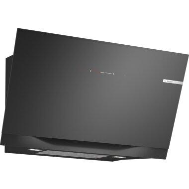 Bosch DWJ91LT60, Serie 8, Umluft-Wandhaube, 90 cm, Klarglas schwarz bedruckt, Schwarz