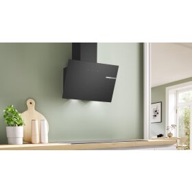 Bosch DWK65DK60, Serie 2, Wandesse, 60 cm, Klarglas schwarz bedruckt, Schwarz