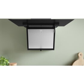 Bosch DWK67FN60, Serie 4, Wandesse, 60 cm, Klarglas schwarz bedruckt, Schwarz