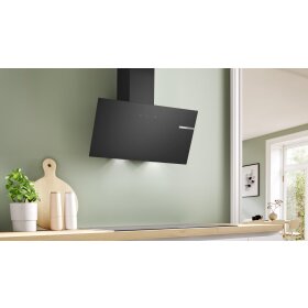Bosch DWK85DK60, Serie 2, Wandesse, 80 cm, Klarglas schwarz bedruckt, Schwarz