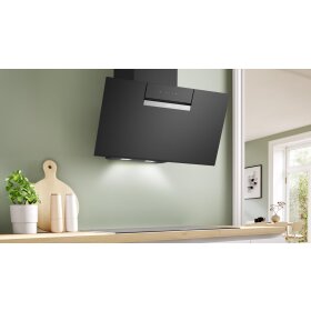 Bosch DWK87FN60, Serie 4, Wandesse, 80 cm, Klarglas schwarz bedruckt, Schwarz