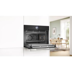 Bosch CMG7761B1, Serie 8, Einbau-Kompaktbackofen mit Mikrowellenfunktion, 60 x 45 cm, Schwarz