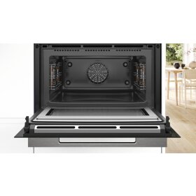 Bosch CMG7761B1, Serie 8, Einbau-Kompaktbackofen mit Mikrowellenfunktion, 60 x 45 cm, Schwarz