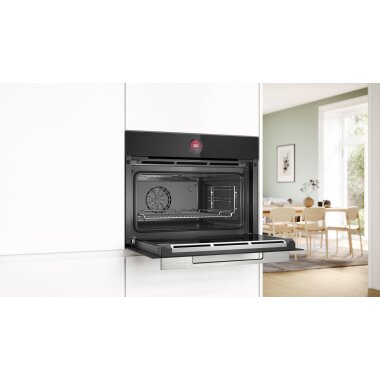 Bosch cbg7341b1, series 8, built-in compact oven, 60 x 45 cm, black