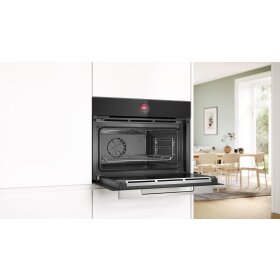 Bosch cbg7341b1, series 8, built-in compact oven, 60 x 45 cm, black