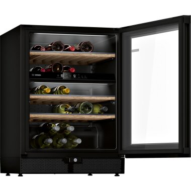 Bosch kwk16abgb, series 6, wine refrigerator with glass door
