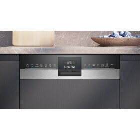 Siemens SR53HS74KE, iQ300, semi-integrated dishwasher, 45 cm, brushed steel