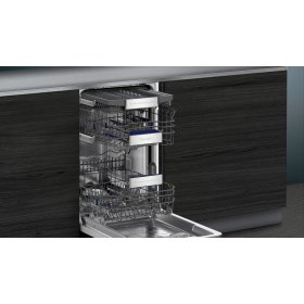 Siemens SR55ZS10ME, iQ500, semi-integrated dishwasher, 45 cm, brushed steel