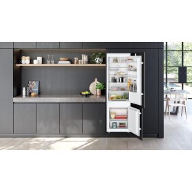 Siemens KI87V5SE0, iQ100, built-in fridge-freezer combination with bottom freezer area, 177.2 x 54.1 cm, drag hinge