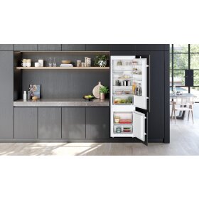 Siemens KI87V5SE0, iQ100, built-in fridge-freezer combination with bottom freezer area, 177.2 x 54.1 cm, drag hinge