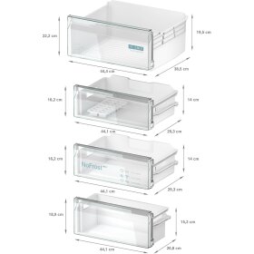 Siemens KI96NNSE0, iQ100, built-in fridge-freezer combination with bottom freezer area, 193.5 x 54.1 cm, drag hinge