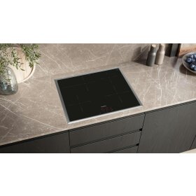 Siemens EI645CFB6E, iQ300, Induktionskochfeld, 60 cm, herdgesteuert, Schwarz, Mit Rahmen aufliegend