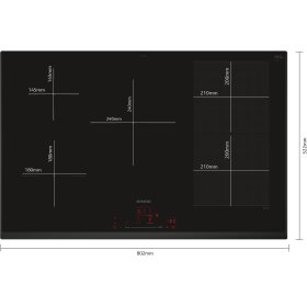 Siemens EX851HVC1E, iQ700, induction hob, 80 cm, black, frameless