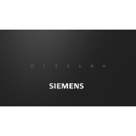 Siemens LC67JFN60, iQ300, recirculating air wall hood, 60 cm, clear glass printed in black