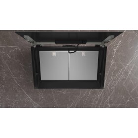 Siemens LC81JAN60, iQ500, recirculating air wall hood, 80 cm, clear glass printed in black