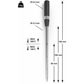 Neff Z1365WX0, core temperature sensor, wireless, 150 x 19 x 52 mm, 3 parts