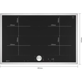 Neff T68STY4L0, N 90, induction hob, 80 cm, black, with frame