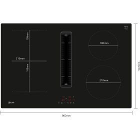 Neff V58NBS1L0, N 50, induction hob with extractor hood, 80 cm, frameless