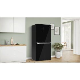 Bosch KMC85LBEA, Serie 4, Kühl-Gefrierkombination mehrtürig, Glasfront, 189.5 x 85.5 cm, Schwarz, Total No Frost