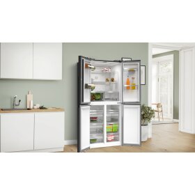 Bosch KMC85LBEA, Serie 4, Kühl-Gefrierkombination mehrtürig, Glasfront, 189.5 x 85.5 cm, Schwarz, Total No Frost