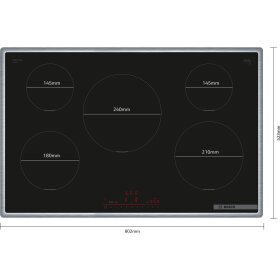 Bosch PIV845HB1E, Series 6, induction hob, 80 cm, black, with frame