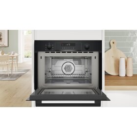 Bosch CMA585GB1, Series 6, built-in microwave with hot air, 60 x 45 cm, black
