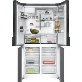 Siemens KF96DPXEA, iQ700, fridge-freezer combination, multi-door, 183 x 90.5 cm, BlackSteel