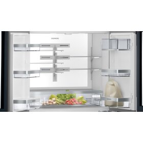 Siemens KF96DPXEA, iQ700, fridge-freezer combination, multi-door, 183 x 90.5 cm, BlackSteel