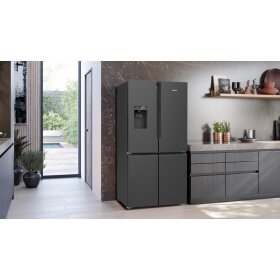 Siemens KF96DPXEA, iQ700, fridge-freezer combination, multi-door, 183 x 90.5 cm, BlackSteel