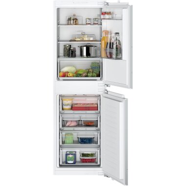 Siemens KI85NNFE0, iQ100, built-in fridge-freezer combination with bottom freezer area, 177.2 x 54.1 cm, flat hinge