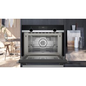 Siemens CM585AGS1, iQ500, built-in microwave with hot air, 60 x 45 cm, stainless steel