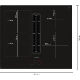 Siemens ED611BS16E, iQ300, Kochfeld mit Dunstabzug (Induktion), 60 cm, Rahmenlos aufliegend