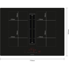 Siemens ED711HQ26E, iQ500, hob with extractor hood (induction), 70 cm, frameless