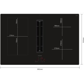 Siemens ED811BS16E, iQ300, hob with extractor hood (induction), 80 cm, frameless