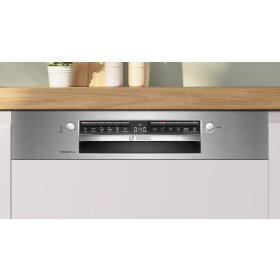 Bosch SBI4ECS28E, Serie 4, Teilintegrierter Geschirrspüler, 60 cm, Gebürsteter Stahl, XXL