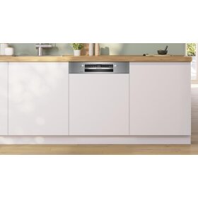Bosch SBI4ECS28E, Serie 4, Teilintegrierter Geschirrspüler, 60 cm, Gebürsteter Stahl, XXL