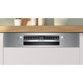 Bosch SMI4EAS28E, Serie 4, Teilintegrierter Geschirrspüler, 60 cm, Gebürsteter Stahl