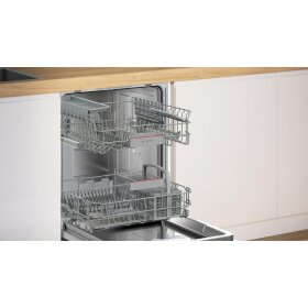 Bosch SMI4ETS08E, Serie 4, Teilintegrierter Geschirrspüler, 60 cm, Gebürsteter Stahl