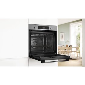 Bosch HBA514BS3, Serie 4, Einbau-Backofen, 60 x 60 cm, Edelstahl
