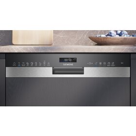 Siemens SN55ES12CE, iQ500, semi-integrated dishwasher, 60 cm, brushed steel