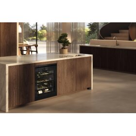 Miele KWTUS 7054 F Unterbau-Weintemperierschrank 82-88cm Nischenhöhe 12519490, Obsidianschwarz Glas