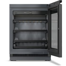 Miele KWTUS 7054 F Unterbau-Weintemperierschrank 82-88cm Nischenhöhe 12519490, Obsidianschwarz Glas