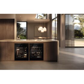 Miele KWTUS 7055 F Unterbau-Weintemperierschrank 82-88cm Nischenhöhe 12519500, Obsidianschwarz Glas